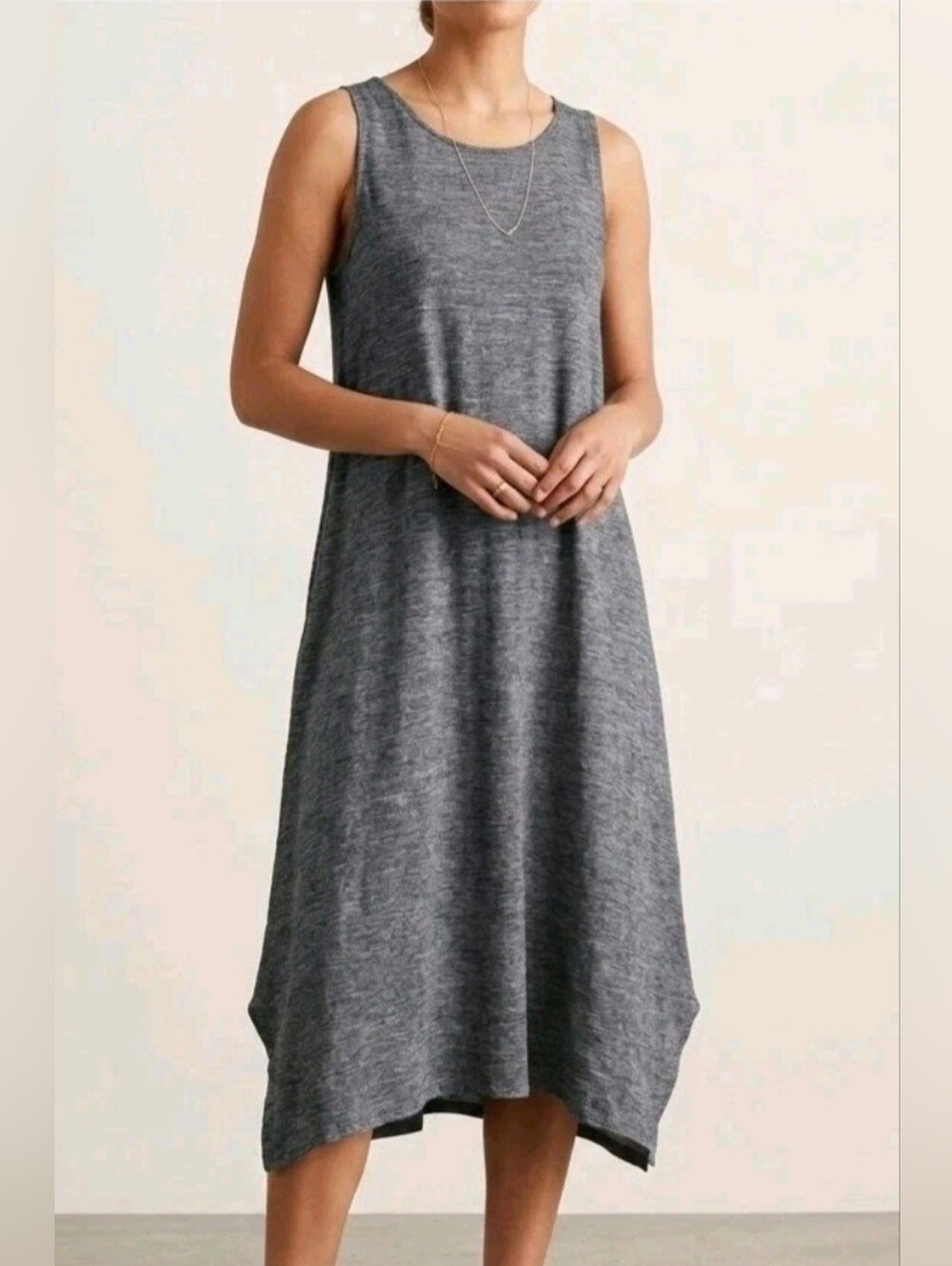 Eileen Fisher Organic Linen Jersey Tank Dress. Size M